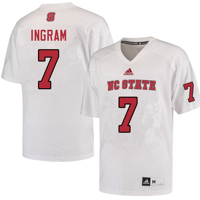 Men #7 Chris Ingram NC State Wolfpack College Football Jerseys Sale-White